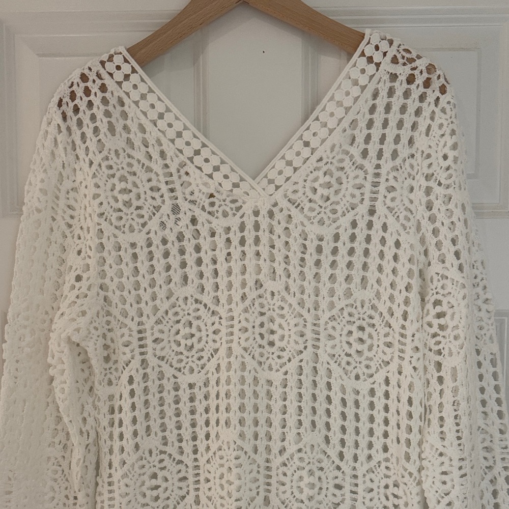 NWT La Blanca Waverly Crochet Swim Cover Up Tunic - Picture 12 of 15
